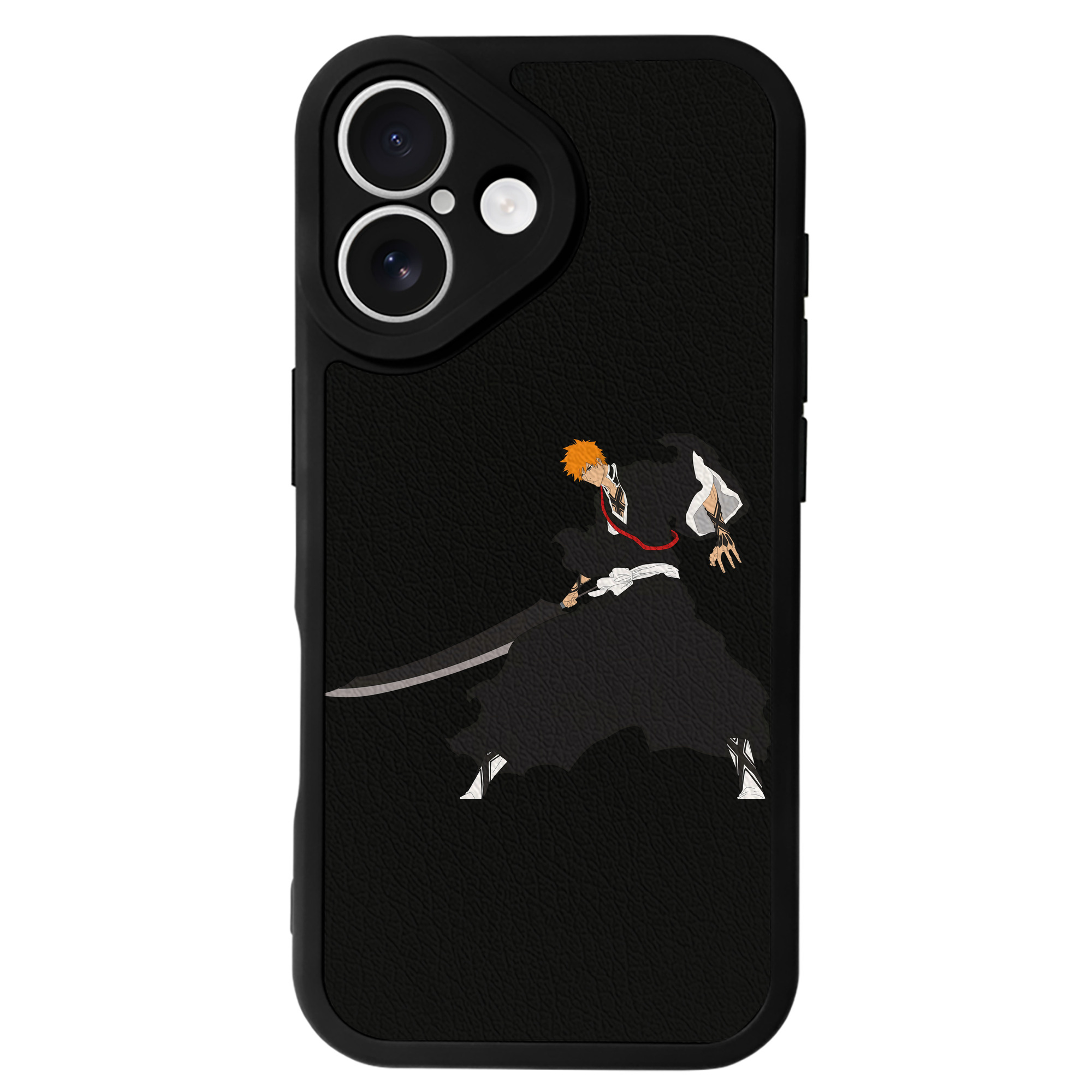 （画像用） ブリーチ 黒崎一護（くろさき いちご）BLEACH Kurosaki Ichigo 【iPhone 16シリーズ対応】シリコンスマホケース（レザー調） 材質：シリコン